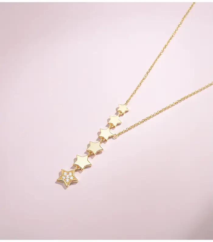 XIYANIKE 316L acier inoxydable étoiles Zircon colliers breloques chaîne colliers ras du cou 2021 nouveau pour les femmes mode bijoux Collier