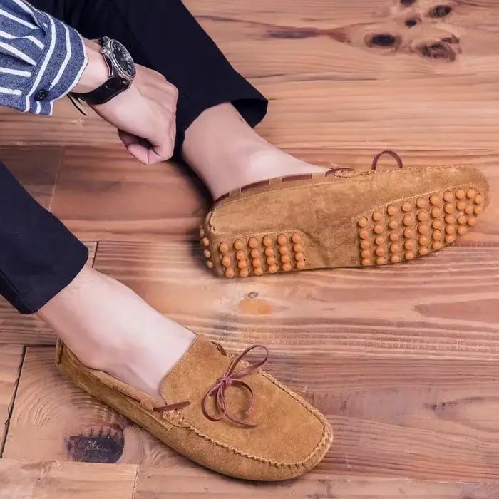 Mocassins en cuir doux pour hommes, chaussures décontractées, mocassins formels, chaussures de conduite pour hommes, mocassins italiens confortables, marque de luxe, 2023