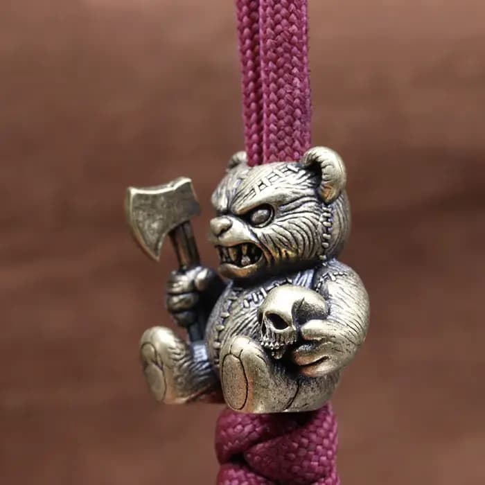 Axe Bear Brass Knife Bead Skull Animal EDC DIY Paracord Woven Bracelets Lanyard Pendant Accessories Outdoor Tool Hangings Charms