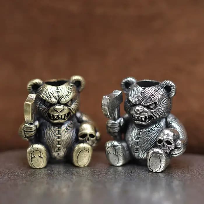 Axe Bear Brass Knife Bead Skull Animal EDC DIY Paracord Woven Bracelets Lanyard Pendant Accessories Outdoor Tool Hangings Charms