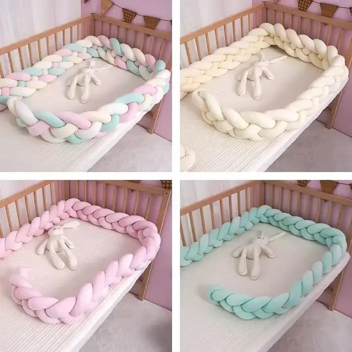 Bande tressée nouage oreiller trois brins pâte frite torsions tresse lit Surround chambre d'enfants lit décoratif Surround pare-chocs