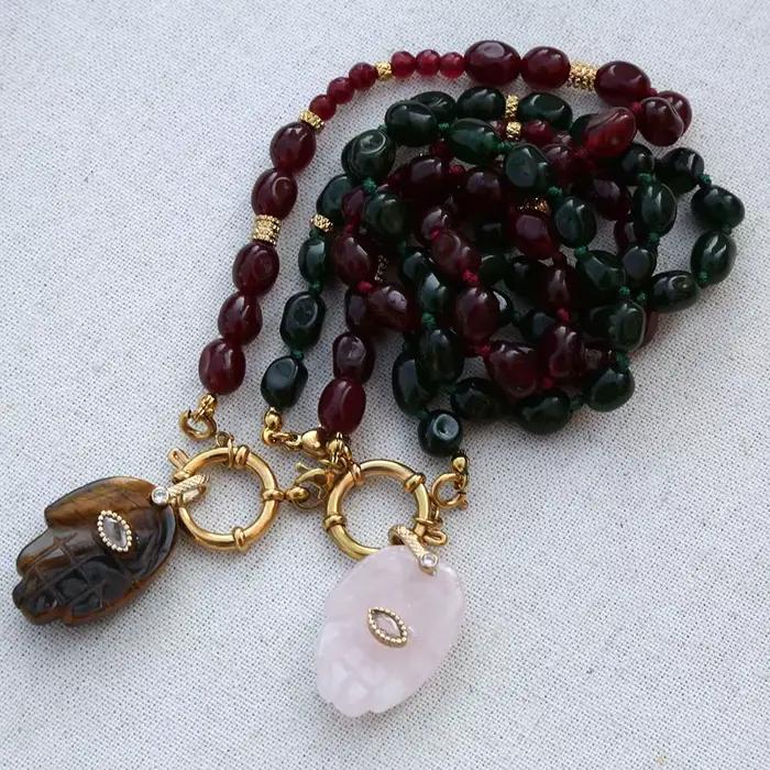Colliers faits main 2026 avec pendentif main de Bouddha, bijoux tendance, rétro, élégants, rétro automne et hiver pour femme