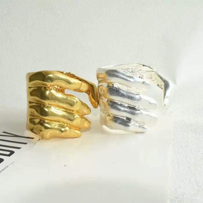 1PC Bracelet de style vintage en alliage métallique plaqué or pour femme, bijou fantaisie pour soirée et spectacle
