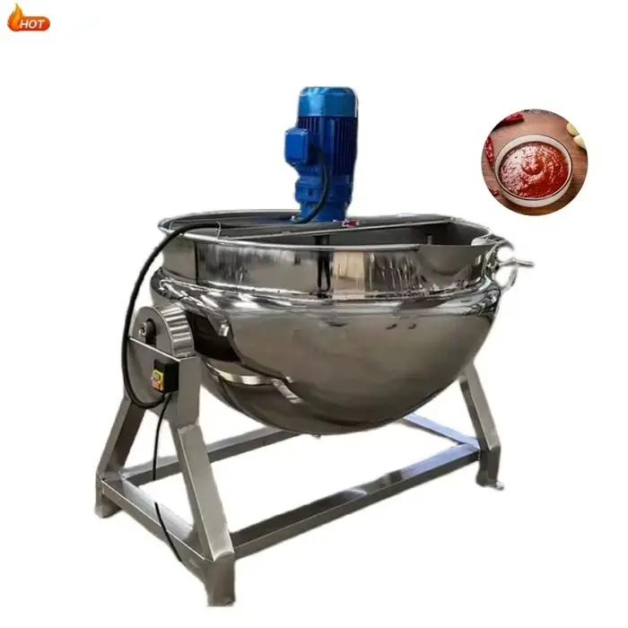 Marmite de cuisson professionnelle à double enveloppe avec agitateur, 200L à 1000L, en acier inoxydable, chauffage rapide, économe en énergie, pour sauces et soupes, personnalisable