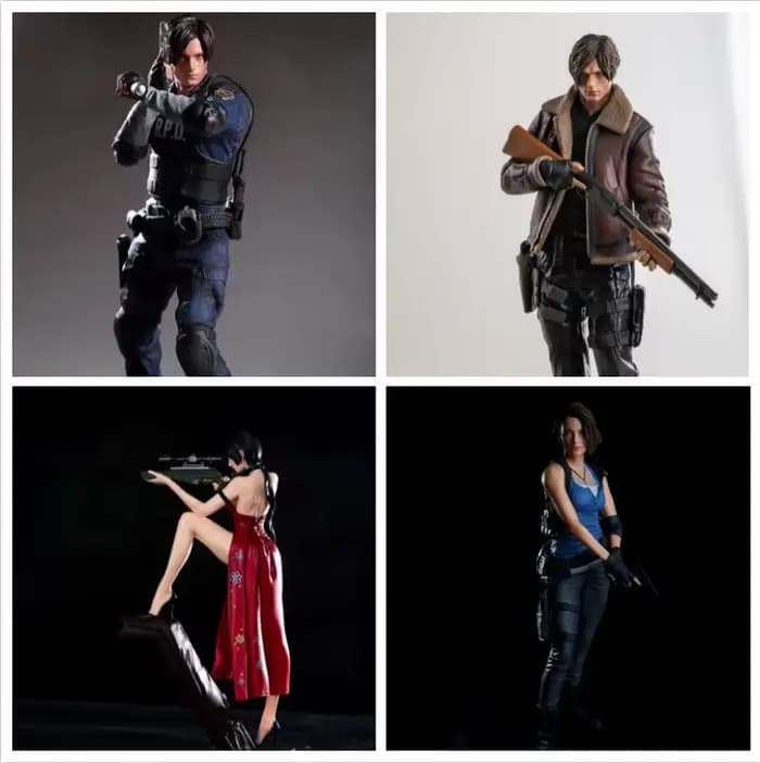 Figurines de collection non marquées Re Leon Kennedy Ada Wong Jill Valentine