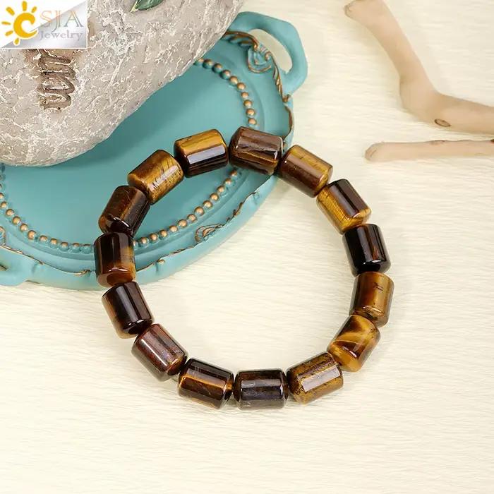 CSJA – Bracelet en cristal fait à la main pour femmes et hommes, breloque vintage, bracelet en pierre naturelle, bijoux à la mode, accessoire H870