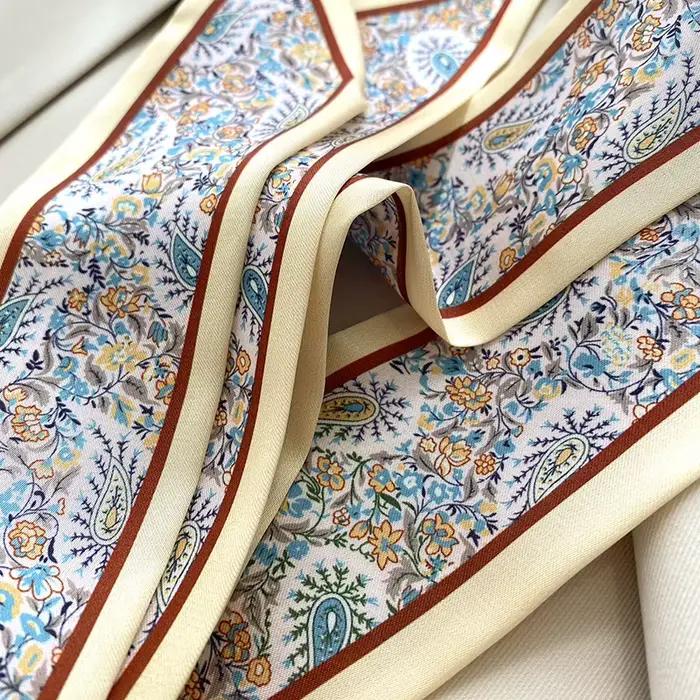 Écharpe fine en soie, bandeau élégant, foulard décoratif, longue bande polyvalente, attache pour cheveux, ruban de fixation pour sac, accessoire de mode pour cheveux