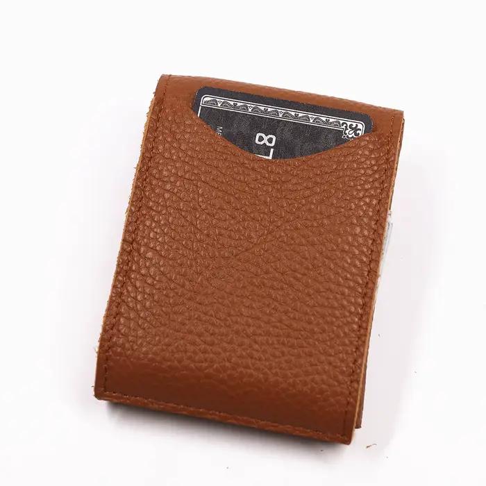 Portefeuille en cuir véritable pour hommes, Vintage, en cuir de vache pleine fleur, portefeuille vertical mince pour hommes, porte-cartes, fermeture magnétique à rabat