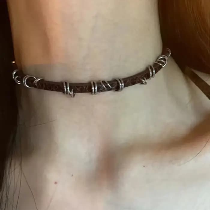 Nouveau collier ras du cou en cuir PU pour femmes hommes Cool Punk gothique Y2K EMO tour de cou Vintage