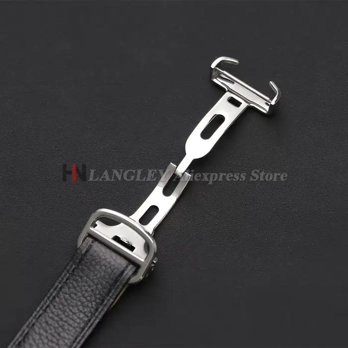 Bracelet de montre en cuir véritable pour Cartier Tank London Solo, motif litchi souple, accessoires pour femmes et hommes, 16mm, 18mm, 20mm, 22mm