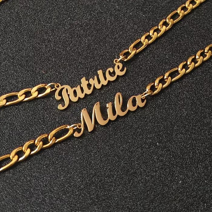 Ensemble de colliers et bracelets avec nom personnalisé