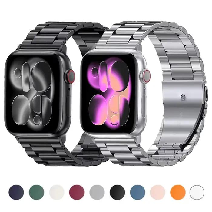 Bracelet en acier inoxydable pour bracelet de montre Apple 46mm Ultra 3 49mm 41mm 42mm 40mm 44mm bracelet en métal pour Iwatch série 11 10 SE3 9 8 7 6