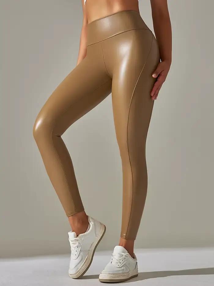 Femmes pantalons en cuir PU taille haute Leggings en cuir élastique mince maigre Sexy pantalon en cuir hanche Push Up Patchwork collants pantalon