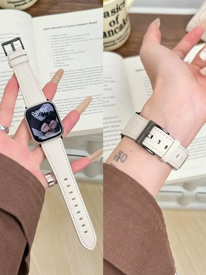 Boucle en cuir pour bracelet de montre Apple pour femmes Sport Correa 38mm 40mm 41mm 42mm 44mm 45mm 46mm 49mm, bracelet pour IWatch
