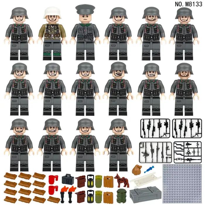 MOC Blocs de construction militaires médiévaux Guerrier elfe Orc Rohan Gondor Chevalier Ensemble de personnages Armée animale Arme Arc Arbalète Jouet