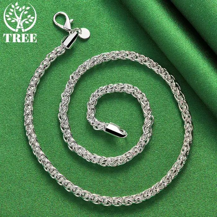 ALITREE-Collier en ULde chanvre en argent regardé 925 pour hommes et femmes, bijoux de fiançailles de mariage, cadeaux de Noël, mode de fête, 8mm