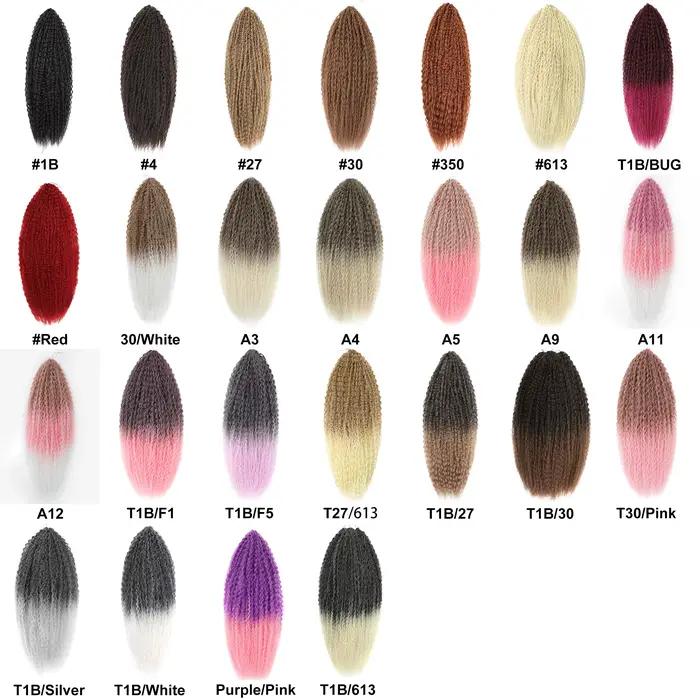 Crochet cheveux Afro boucles tressage Extensions de cheveux synthétique africain tressé cheveux pour tresses crépus bouclés doux Ombre rose violet