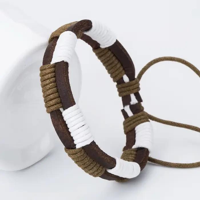 TYO nouvelle mode ancre en cuir hommes Bracelets bracelet populaire bricolage à la main tissage