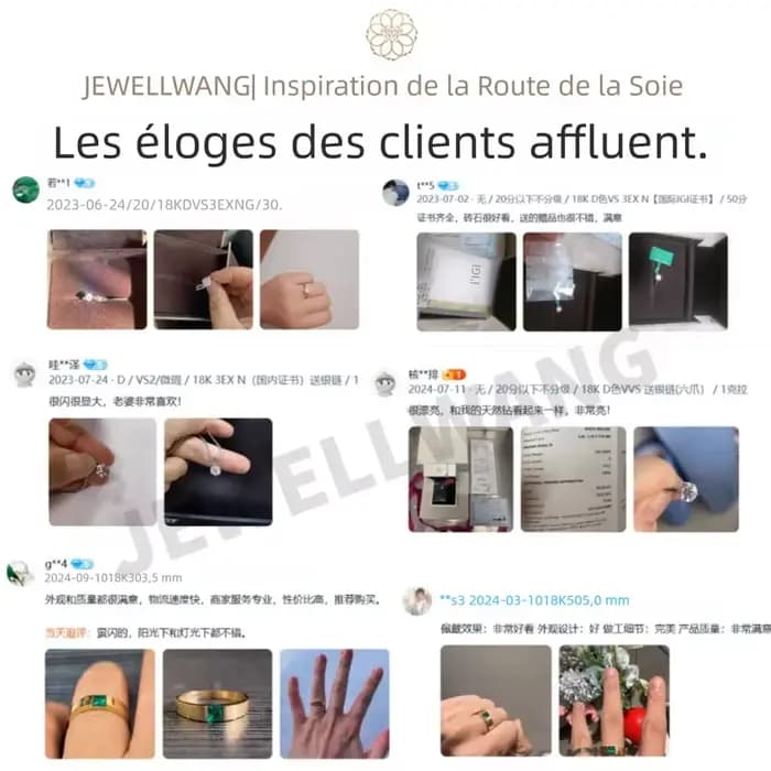 Bague JEWELLWANG en saphir blanc au design rétro