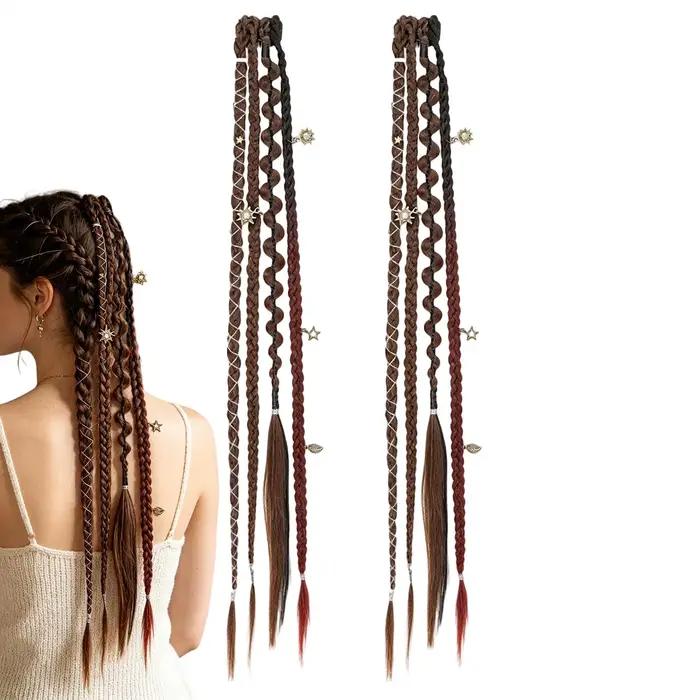 Perruque tressée de 20 pouces style bohème, petite tresse torsadée, postiche pour femme, style BB Clip, coiffure tressée Hot Girl Boxing Braid