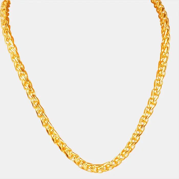 Corde de chanvre plaquée or 24 carats pour homme, Hip Hop, cadeau de bijoux JOJewelry, 60cm