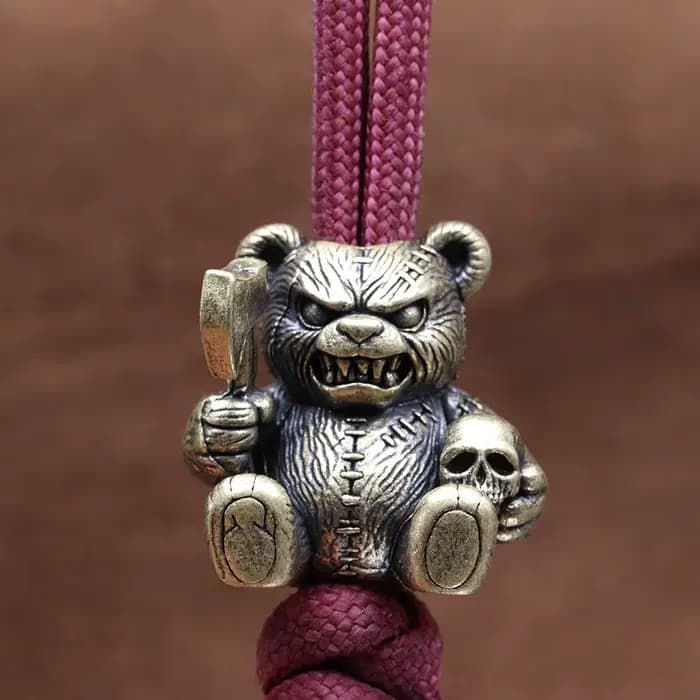 Axe Bear Brass Knife Bead Skull Animal EDC DIY Paracord Woven Bracelets Lanyard Pendant Accessories Outdoor Tool Hangings Charms