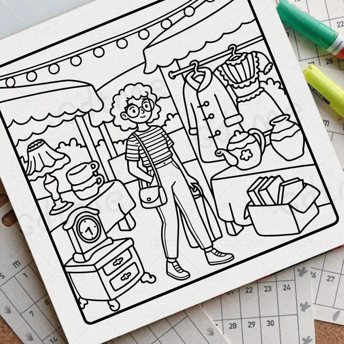 GIRL IN PARIS Livre de coloriage à motifs audacieux pour adultes Livre de dessin mignon Cadeau parfait pour fête et anniversaire ﻿