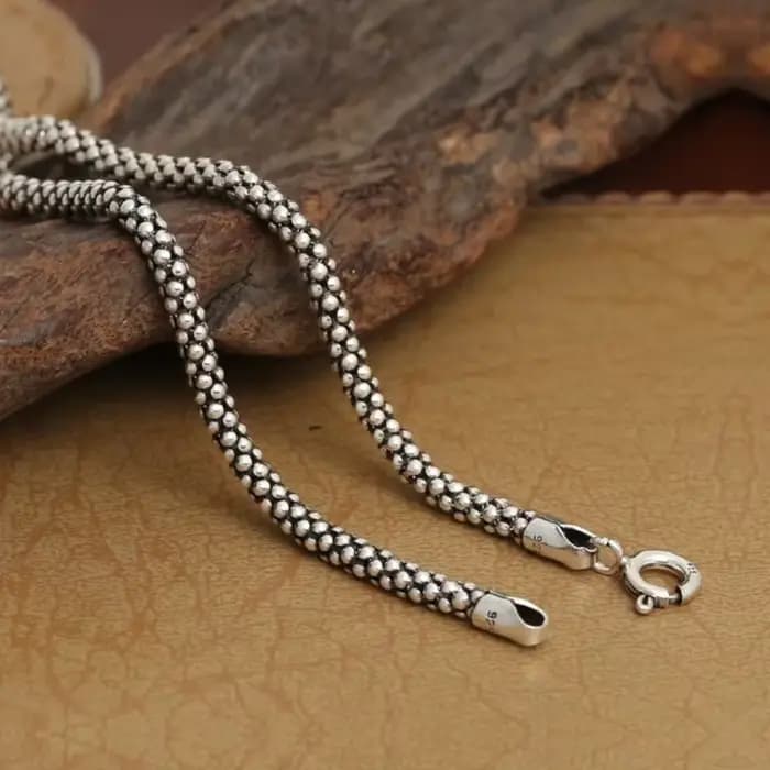 Collier en argent véritable pour hommes et femmes