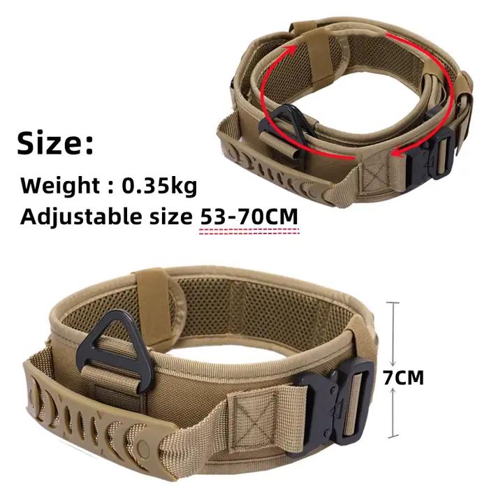 Collier tactique pour chien en métal réglable à double boucle, collier de luxe pour l'entraînement, collier pour berger allemand, pour chiens de taille moyenne et grande