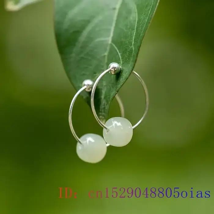 Boucles d'oreilles en Jade pour femmes, accessoires de styliste chinois, pierre naturelle porte-bonheur, bijoux à la mode, pierres précieuses, amulette, breloques