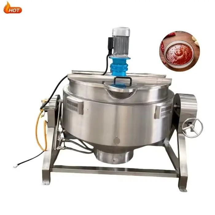 Marmite de cuisson professionnelle à double enveloppe avec agitateur, 200L à 1000L, en acier inoxydable, chauffage rapide, économe en énergie, pour sauces et soupes, personnalisable