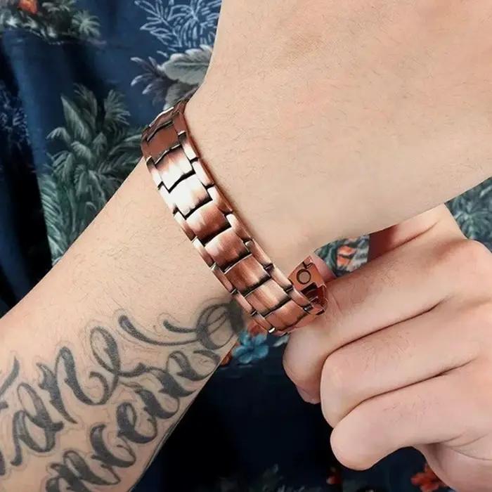 Bracelets magnétiques pour hommes Bracelet magnétique en cuivre pur bijoux accessoires