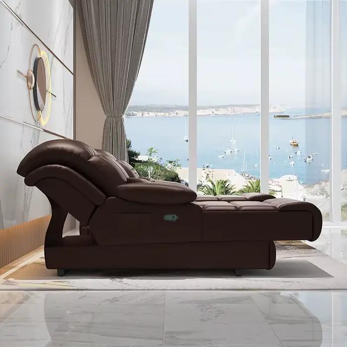 Canapés de salon en cuir, luxe européen, multifonctionnels, confortables, avec coussins, pour bureau, Divano Soggiorno, meubles de maison