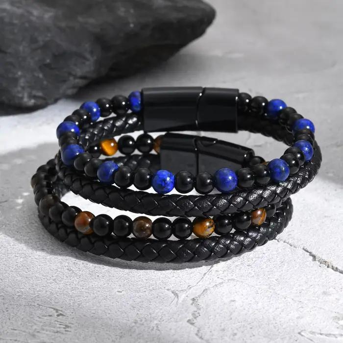 Bracelet en cuir élégant pour hommes et garçons