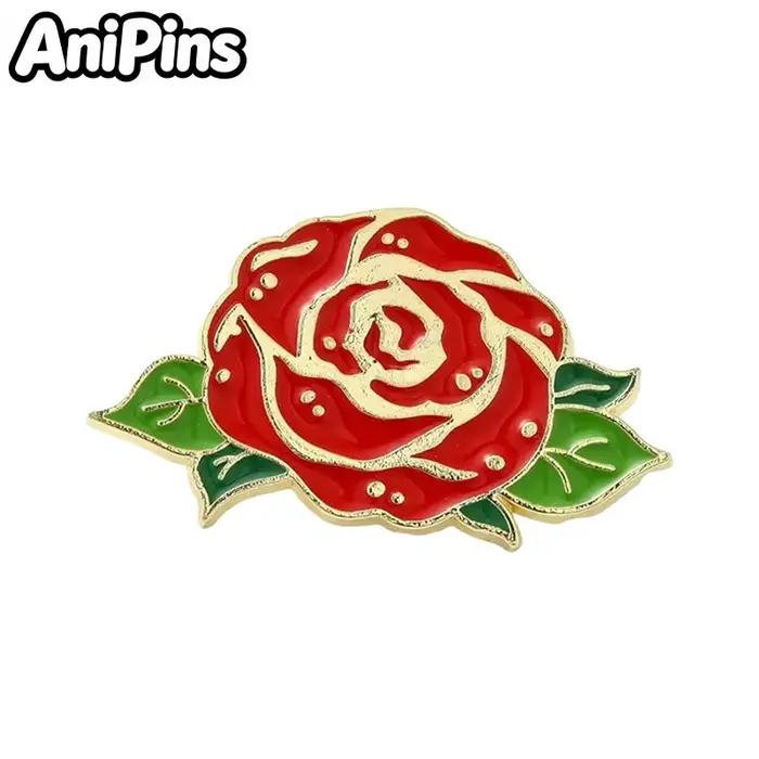 Epingle a fleurs AniPins avec motifs roses marguerites lys plantes broche pour vêtements sac à dos badge cadeau femme occasions spéciales