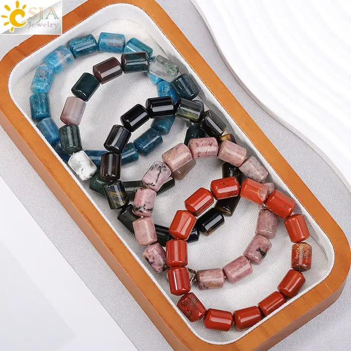 CSJA – Bracelet en cristal fait à la main pour femmes et hommes, breloque vintage, bracelet en pierre naturelle, bijoux à la mode, accessoire H870