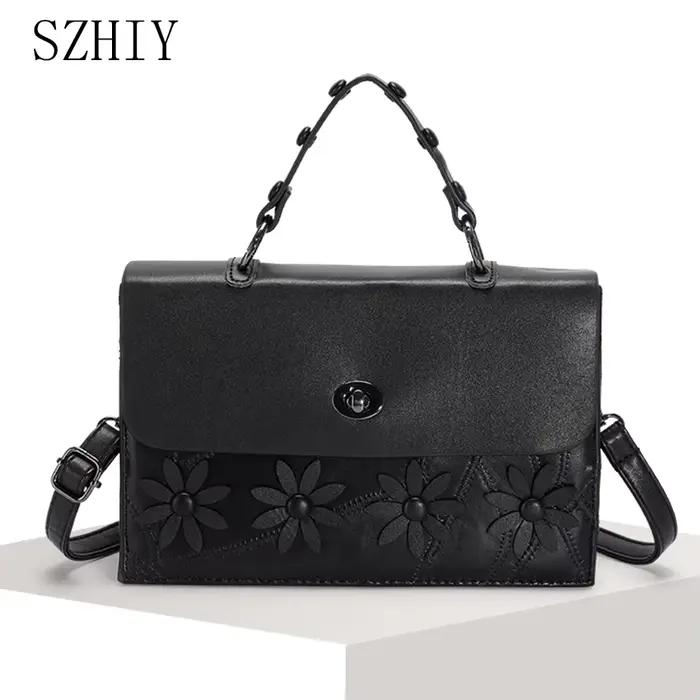Sac à main en cuir souple pour femme, sac à bandoulière, pochette pour téléphone portable, petit sac à main, style punk, luxe, designer lancé, QueRivet, filles