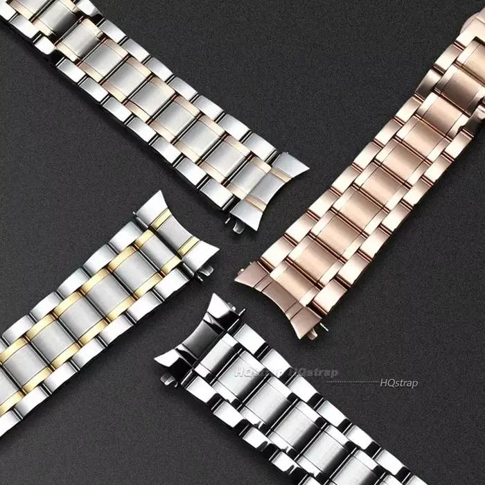Bracelet de montre en acier inoxydable pour Bracelet à extrémité incurvée Longines Bracelet en métal 12 13 14 15 16 17 19 21 23 18mm 20mm 22mm 24mm