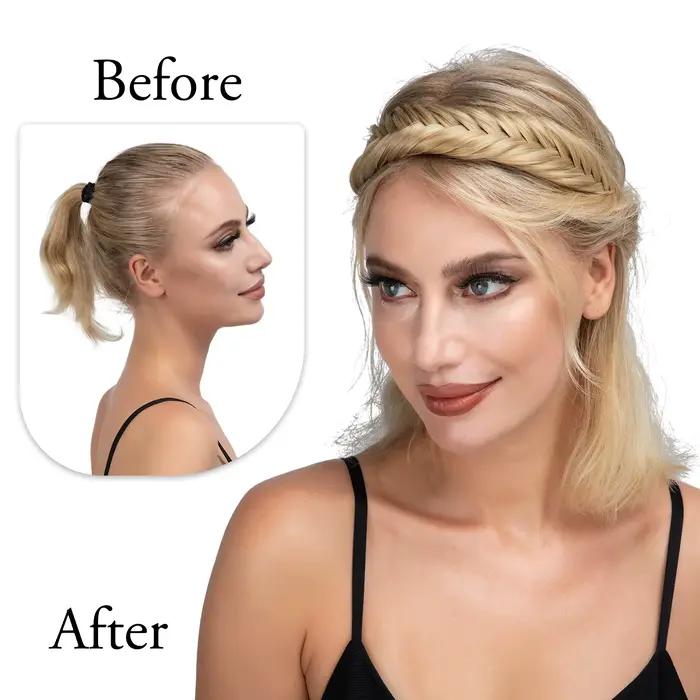 SARLA synthétique queue de poisson tresses bandeau cheveux avec ceinture réglable tressé bandeau Style bohème femmes coiffure postiches