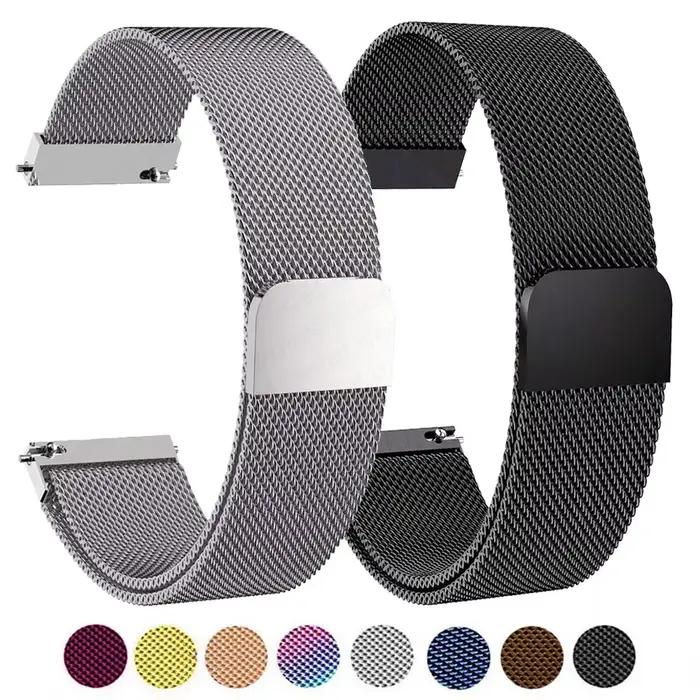 Bracelet magnétique de retour Milanese en acier inoxydable, 18mm/20mm/22mm, Bracelet de remplacement adapté aux montres intelligentes
