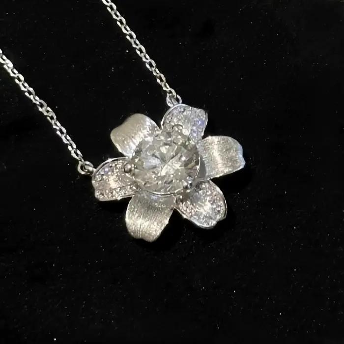Bijoux rétro de Style français, Design floral, pendentif couleur or, colliers incrustés de Zircon, boucles d'oreilles, ensembles de bijoux pour femmes