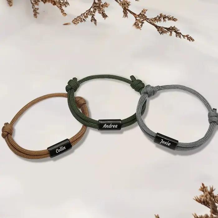 Bracelet personnalisé pour homme, bracelets gravés avec le nom, bracelet à perles pour petit ami, bracelet pour partenaire, cadeau pour la fête des pères