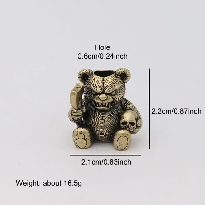 Axe Bear Brass Knife Bead Skull Animal EDC DIY Paracord Woven Bracelets Lanyard Pendant Accessories Outdoor Tool Hangings Charms