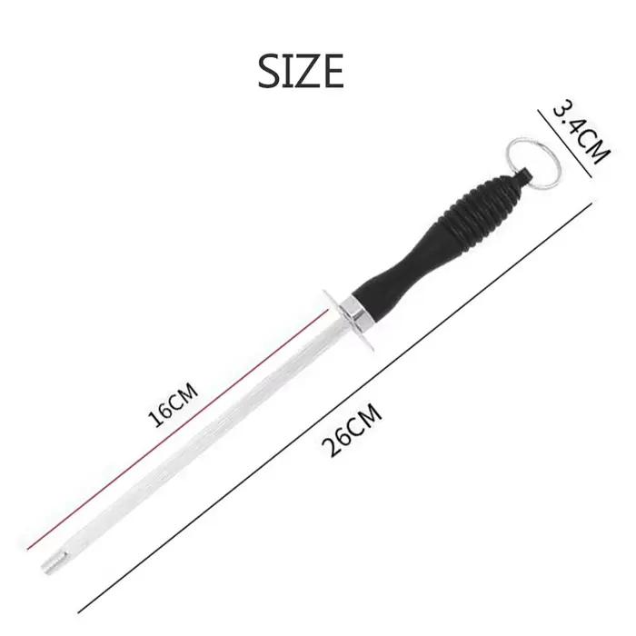 Tige d'affûtage de couteaux professionnelle en acier au carbone, broyeur de couteaux Durable avec poignée en ABS, lame d'affûtage, outil de cuisine