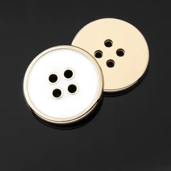 Boutons de manchette de costume en métal or noir blanc, boutons de chemise ronds pour vêtements manteau couture accessoires artisanaux faits à la main