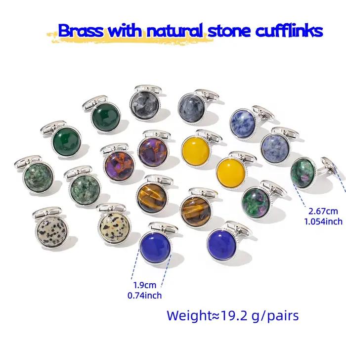 Boutons de manchette de luxe pour homme, personnalisables avec votre logo, en pierres précieuses, cadeau pour petit ami, bijoux pour mariage.