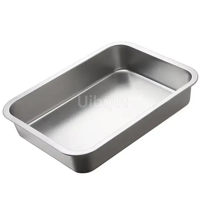 Plateau en acier inoxydable 304, plateau de four carré rectangulaire, pot de cuisson, plat profond, barbecue japonais, plateaux de rangement pour café et café