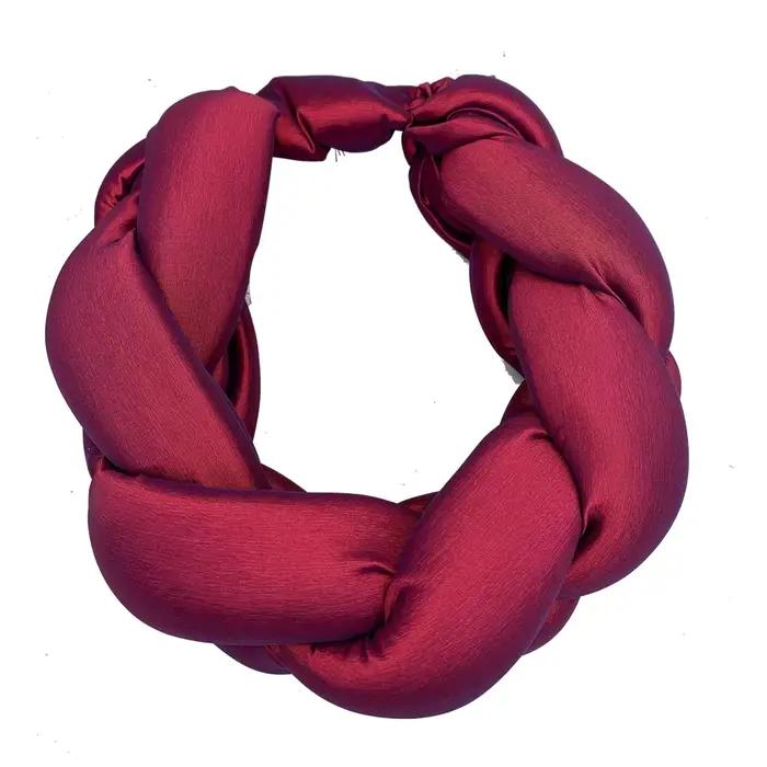 Grande tresse exagérée bandeau africain en soie brute Turban casquette pour les femmes Nigeria fête de mariage casque femme bandeau