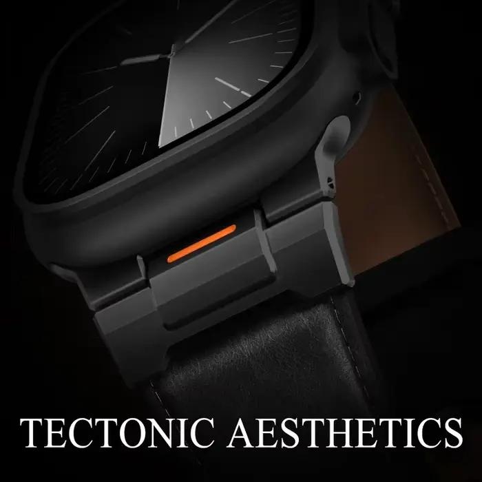 Bracelet en cuir pour Apple Watch Ultra 3/2/1 49mm 46mm 45mm 44mm, bracelet de luxe pour hommes pour IWatch Series 11 10 9 8 7 6 5 SE 3 Correa