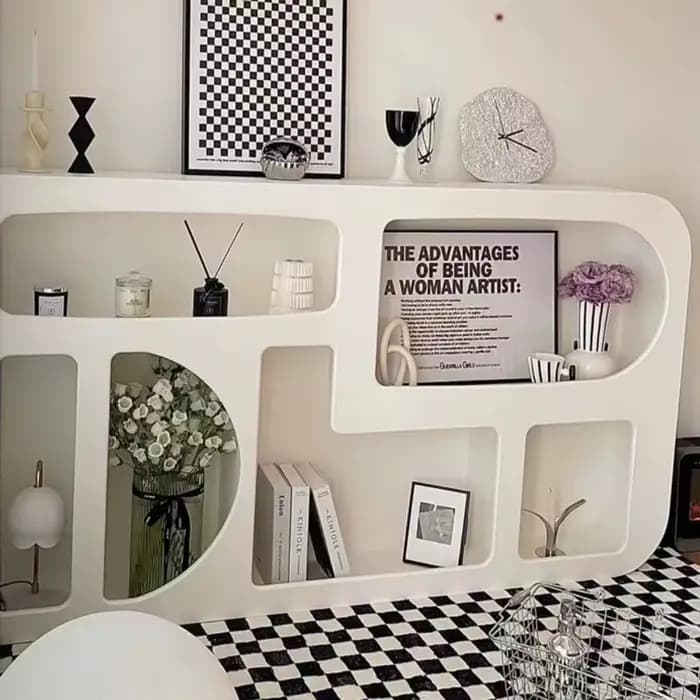 Meuble de rangement multifonctionnel style français pour entrée